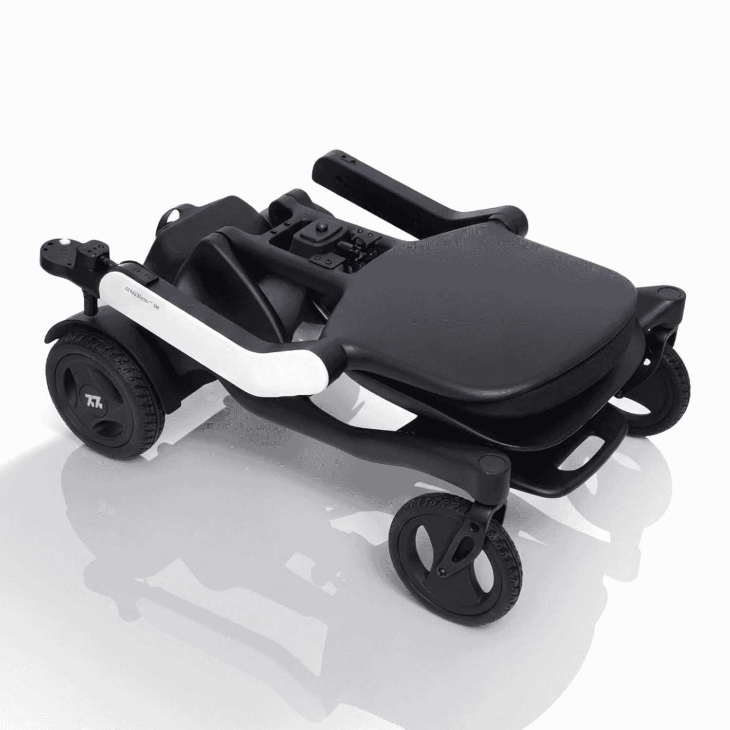 carbon fibre folding electric wheelchair black folded