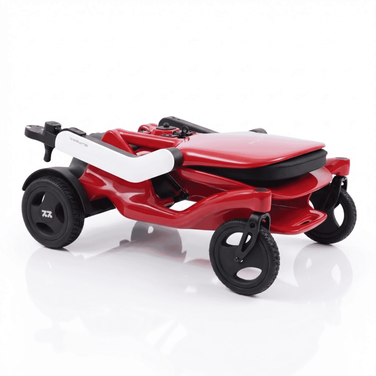 carbon fibre folding electric wheelchair red folded