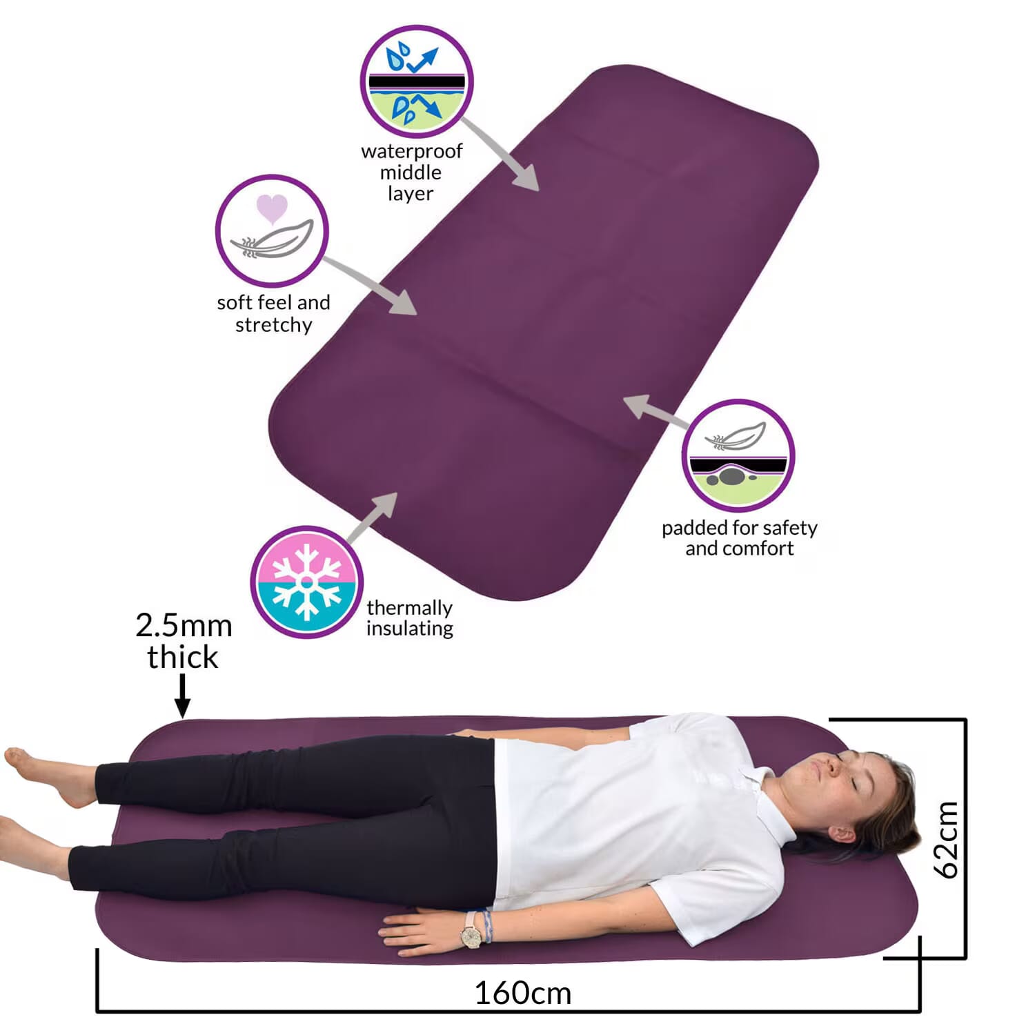 care designs adult changing mat large aubergine dimensions