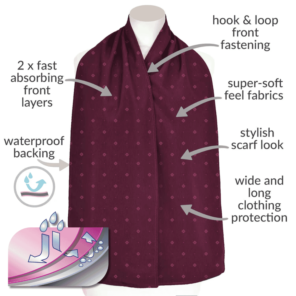 care designs straight scarf clothing protector burgundy features