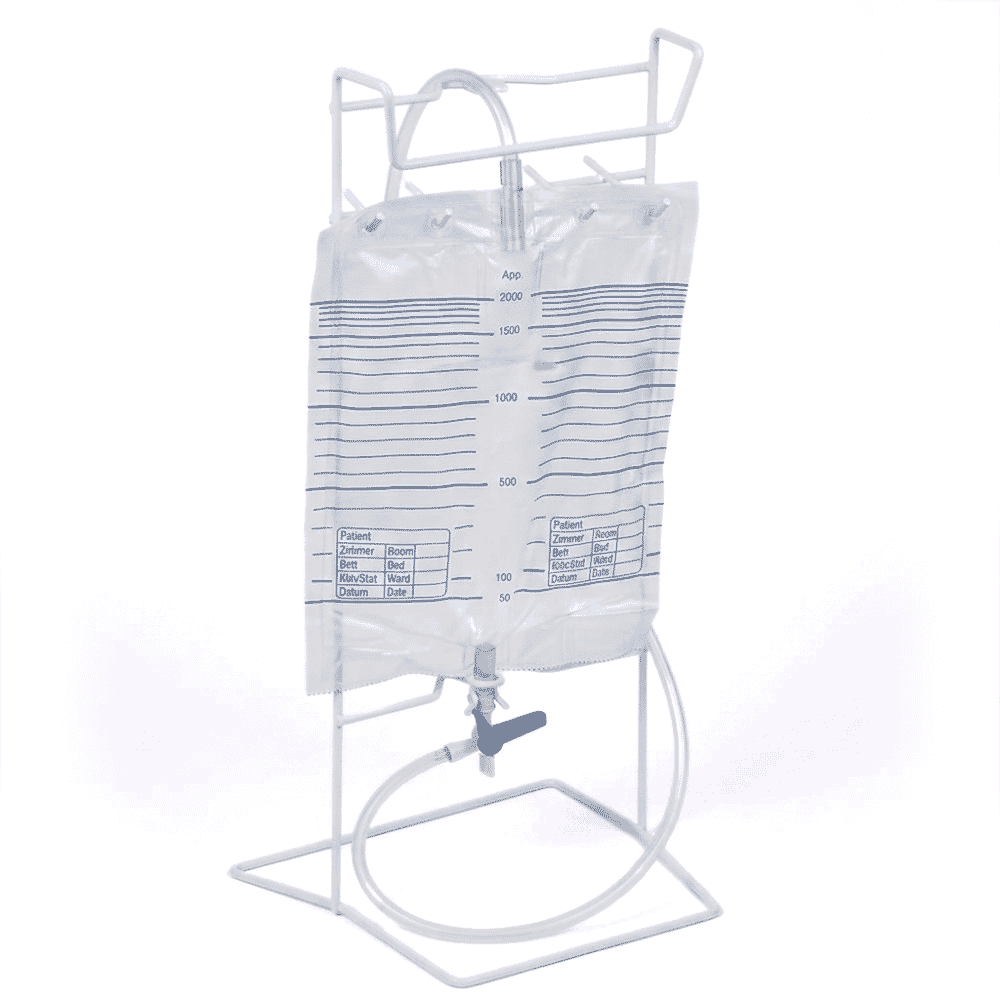 catheter bag floor holder with bag