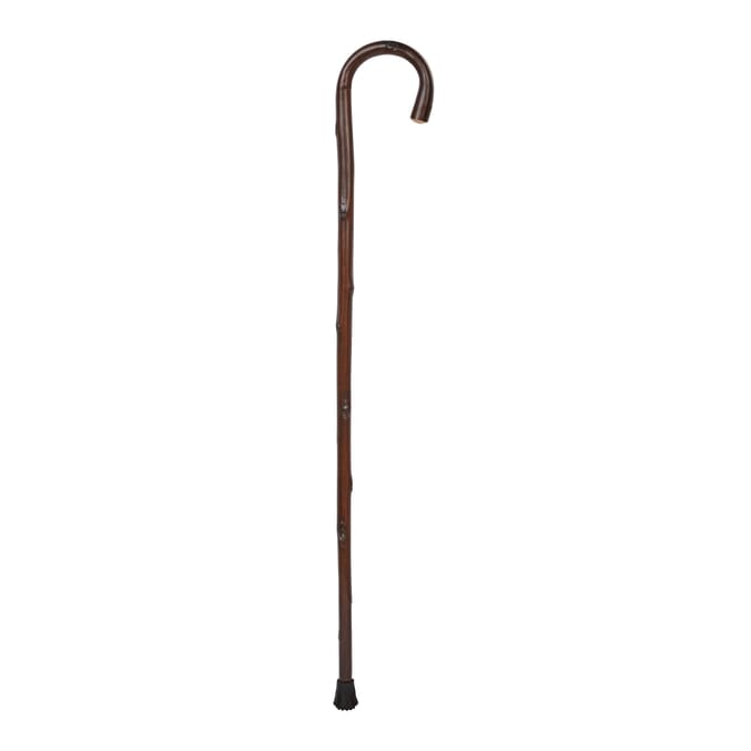 chestnut wooden walking stick full