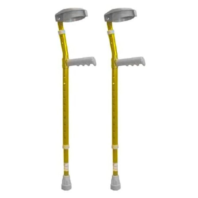 childrens aluminium colour crutches paediatric coloured crutches yellow