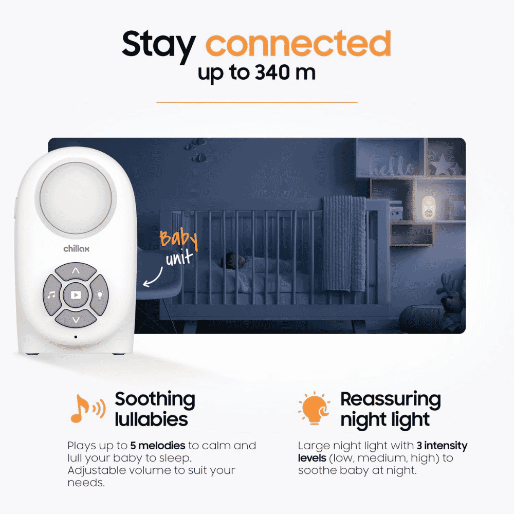 chillax cb210 digital audio monitor with night light child