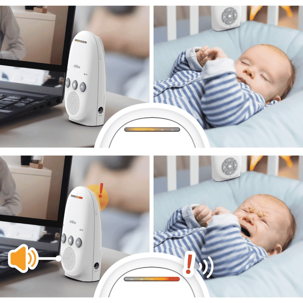 chillax cb210 digital audio monitor with night light in use