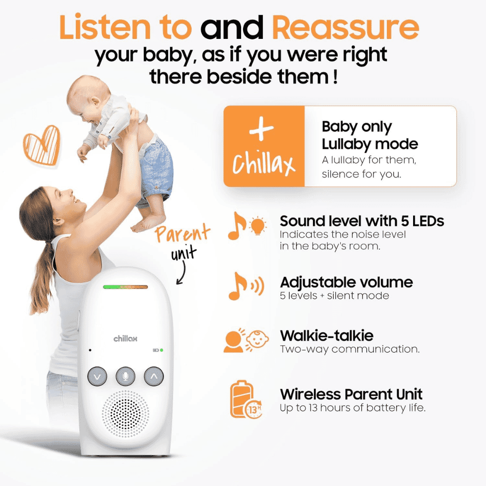 chillax cb210 digital audio monitor with night light parent