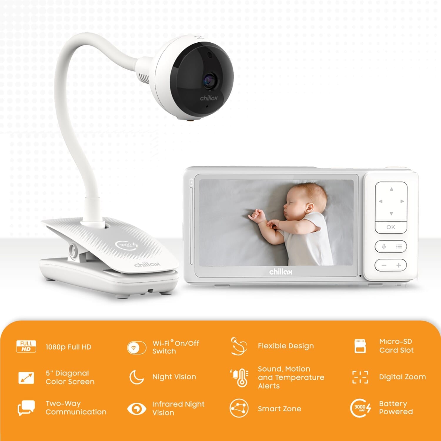 chillax smart giraffe portable camera wifi baby monitor features