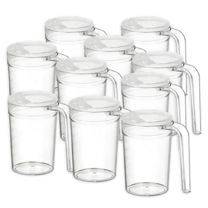 clear drinking mug with handle pack of 10