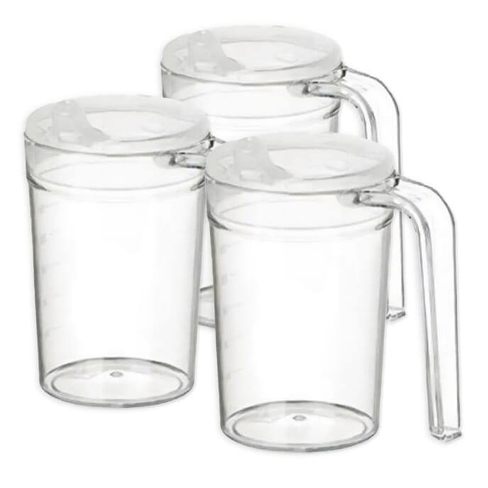 clear drinking mug with handle pack of 3