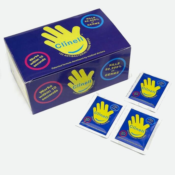 clinell antibacterial hand wipes 1