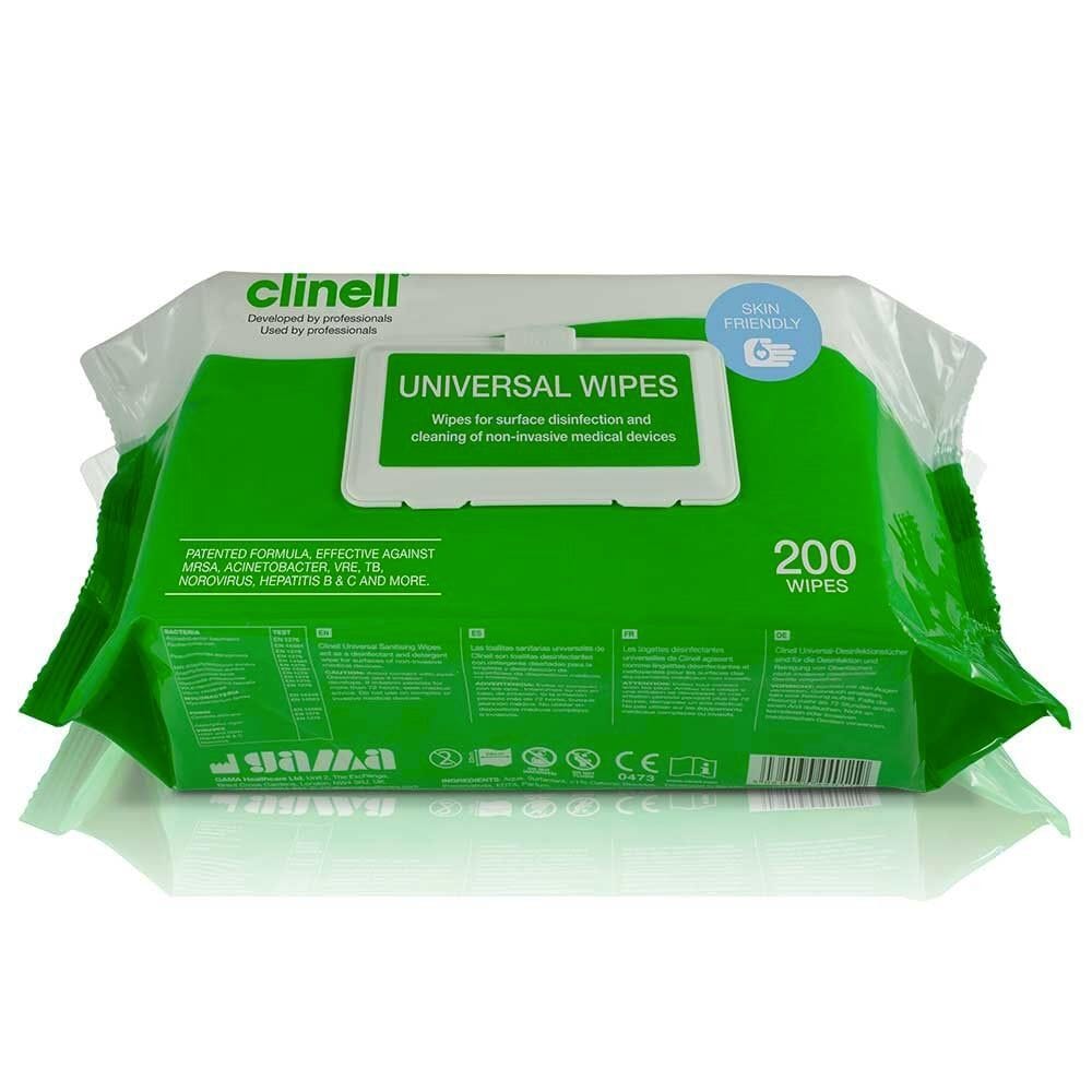 View Clinell Universal Sanitising Wipes Pack of 200 Wipes information