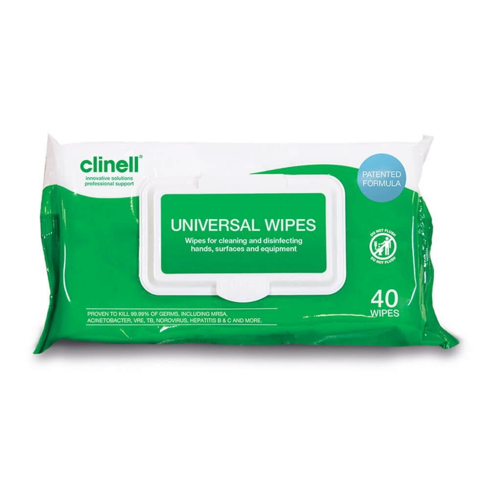 View Clinell Universal Wipes Pack of 40 information