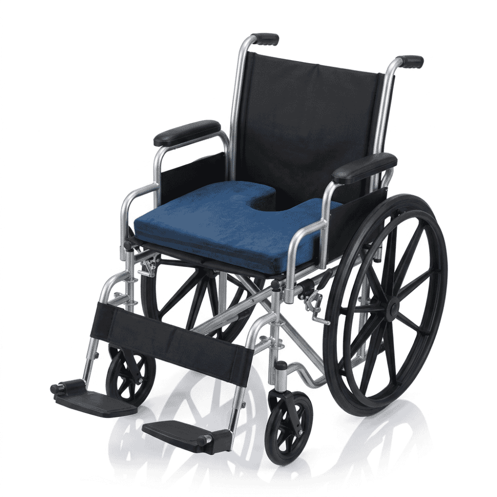 coccyx wheelchair cushion on wheelchair
