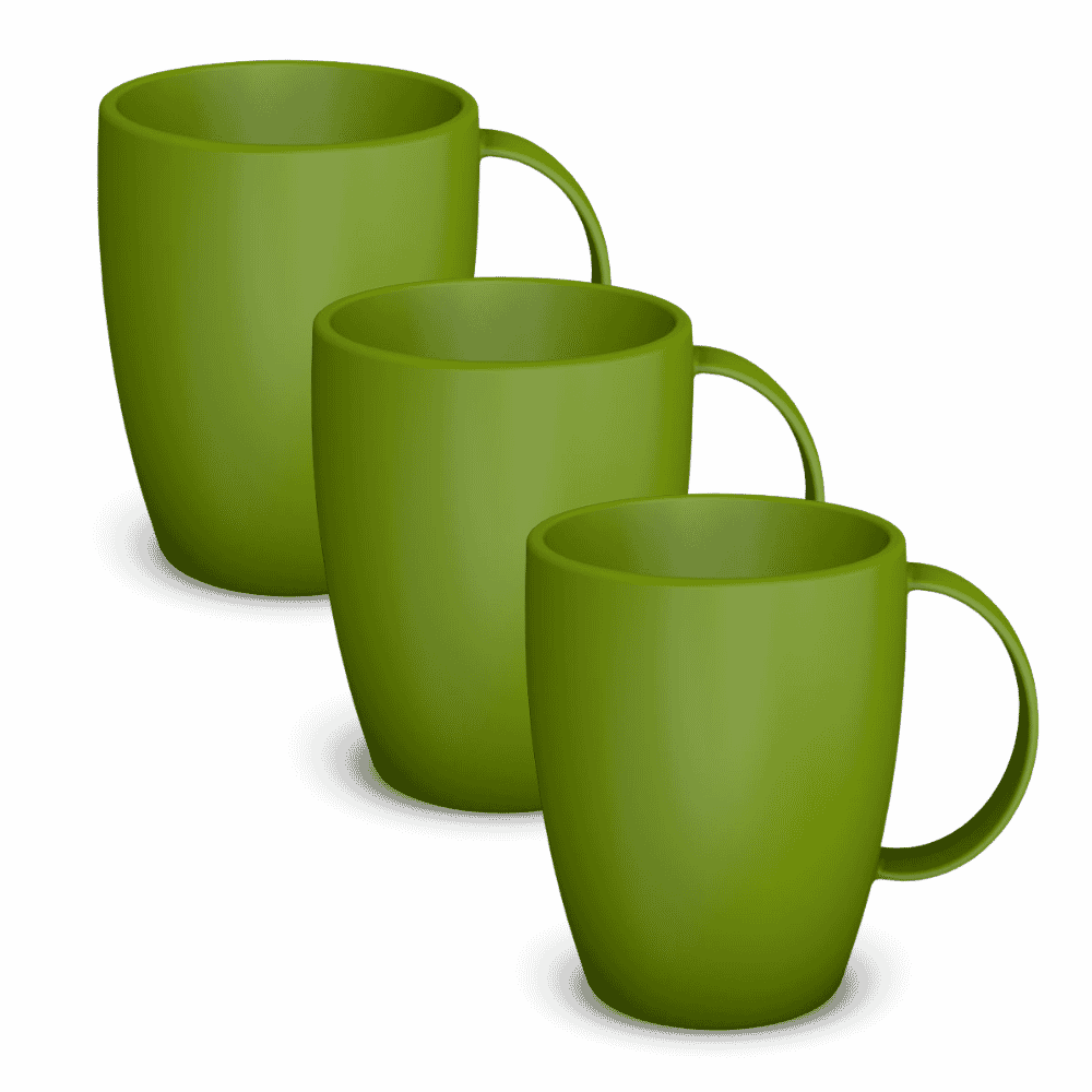 Coffee Mug Green Pack of 3