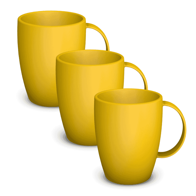 coffee mug yellow pack of 3