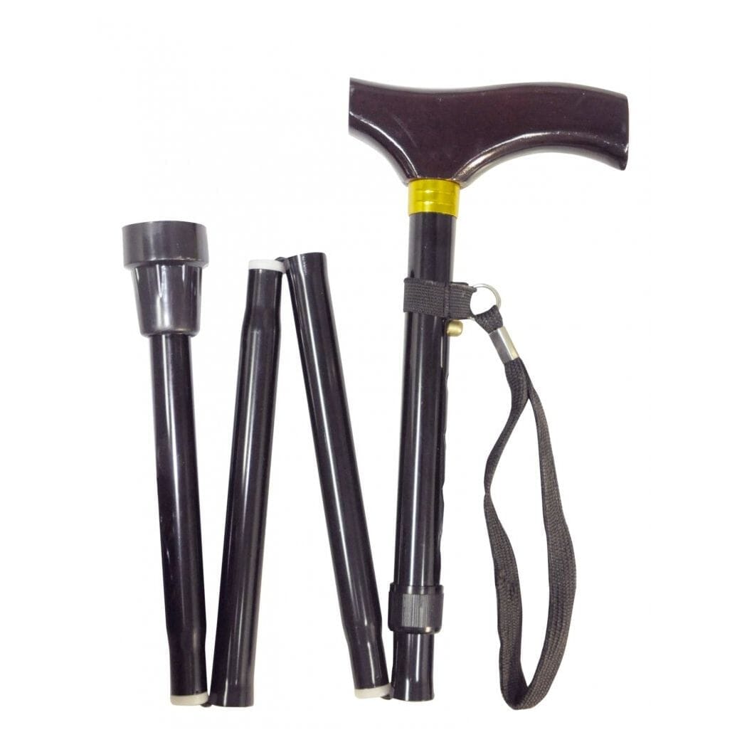 collapsible walking stick folded