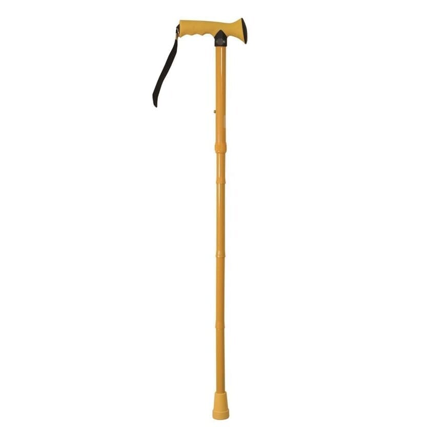 coloured folding walking stick yellow