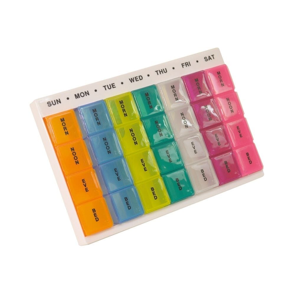 Colourful Week Day Multi Pill Dispenser from Essential Aids