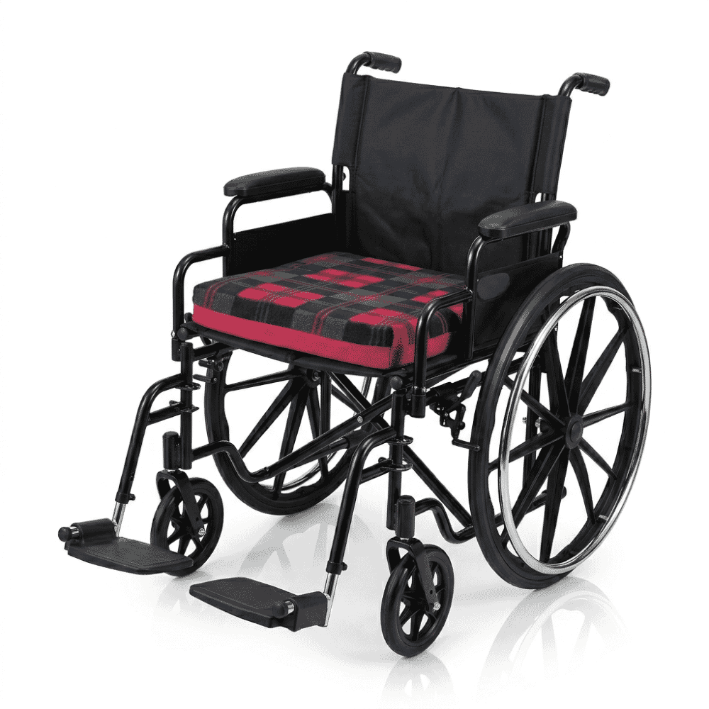 comfort ease wheelchair cushion on wheelchair