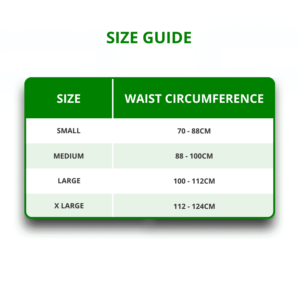 comfort lumbar sacral support size guide