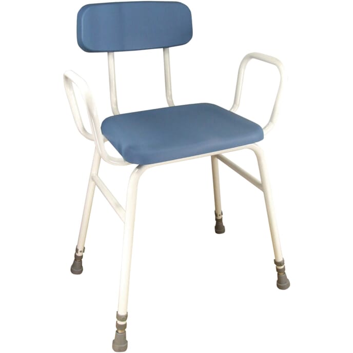 comfy padded perching stool with arms padded back