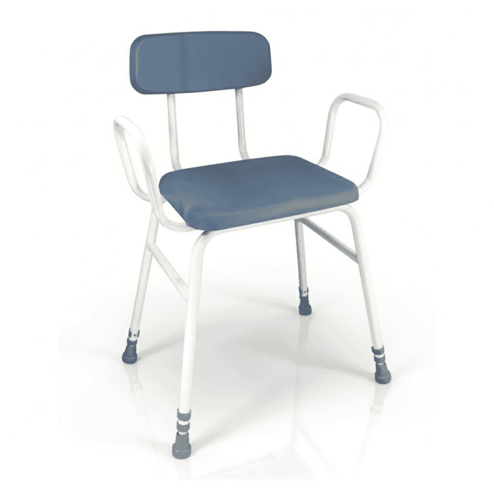 comfy padded perching stool with arms padded back