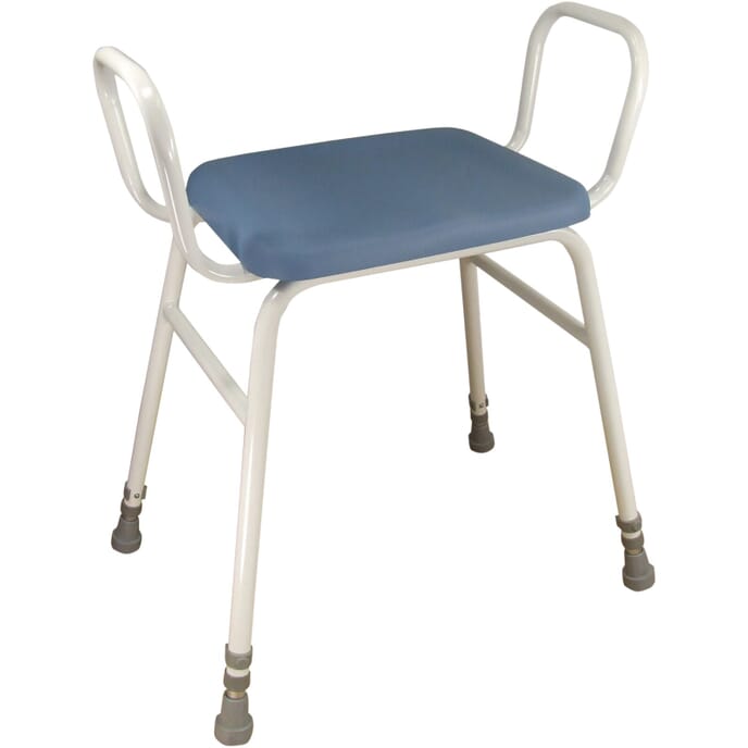 comfy padded perching stool with arms