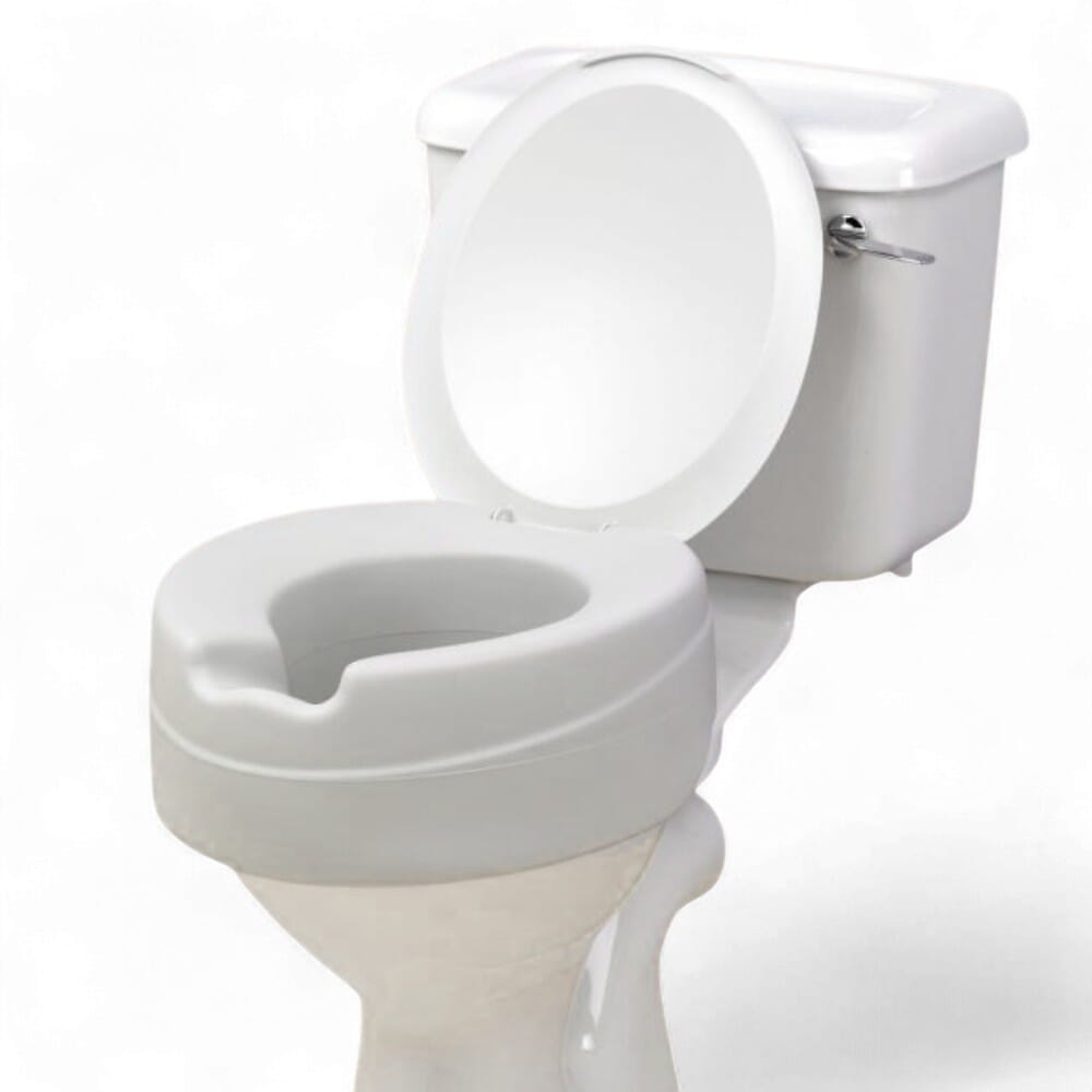 comfyfoam raised toilet seat with lid close up