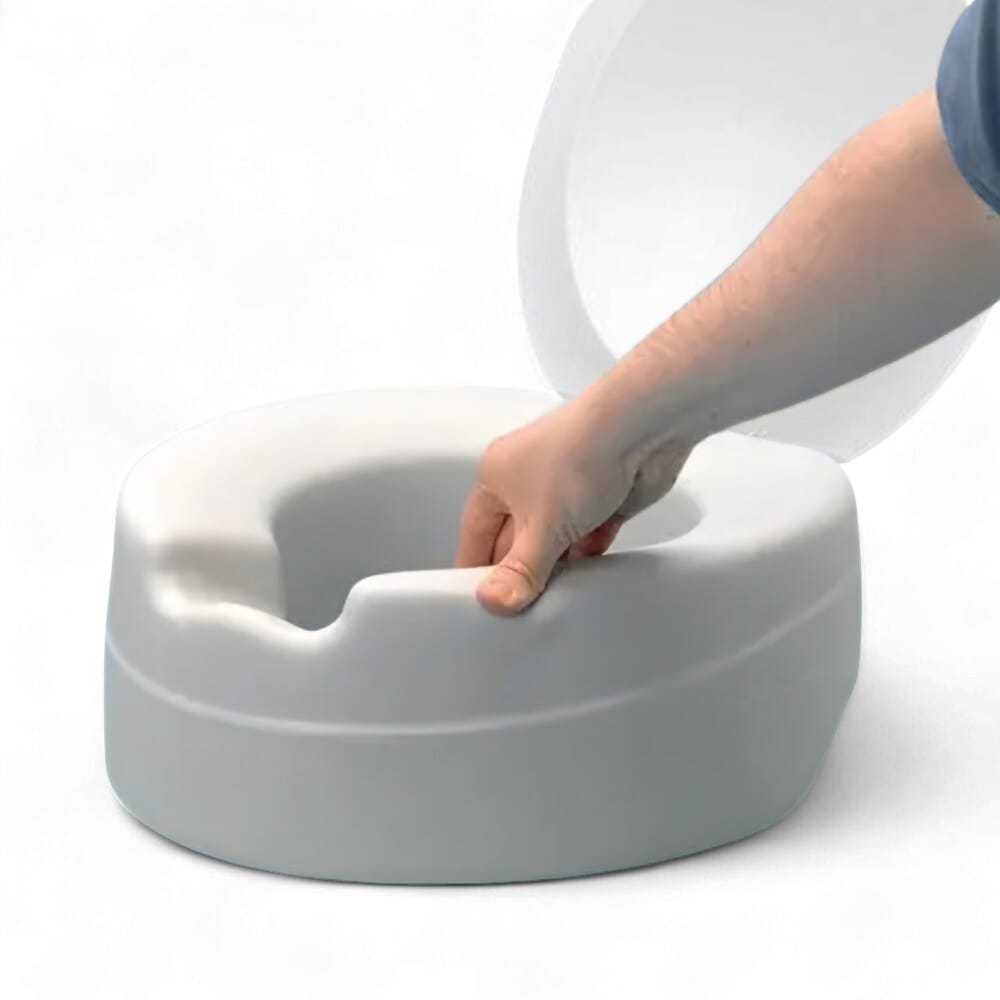 comfyfoam raised toilet seat with lid soft