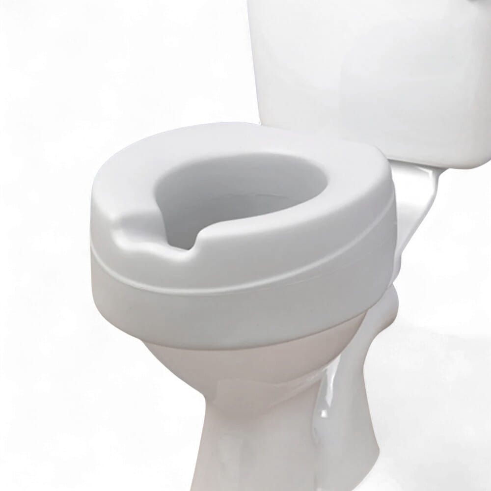 comfyfoam raised toilet seat without lid close up