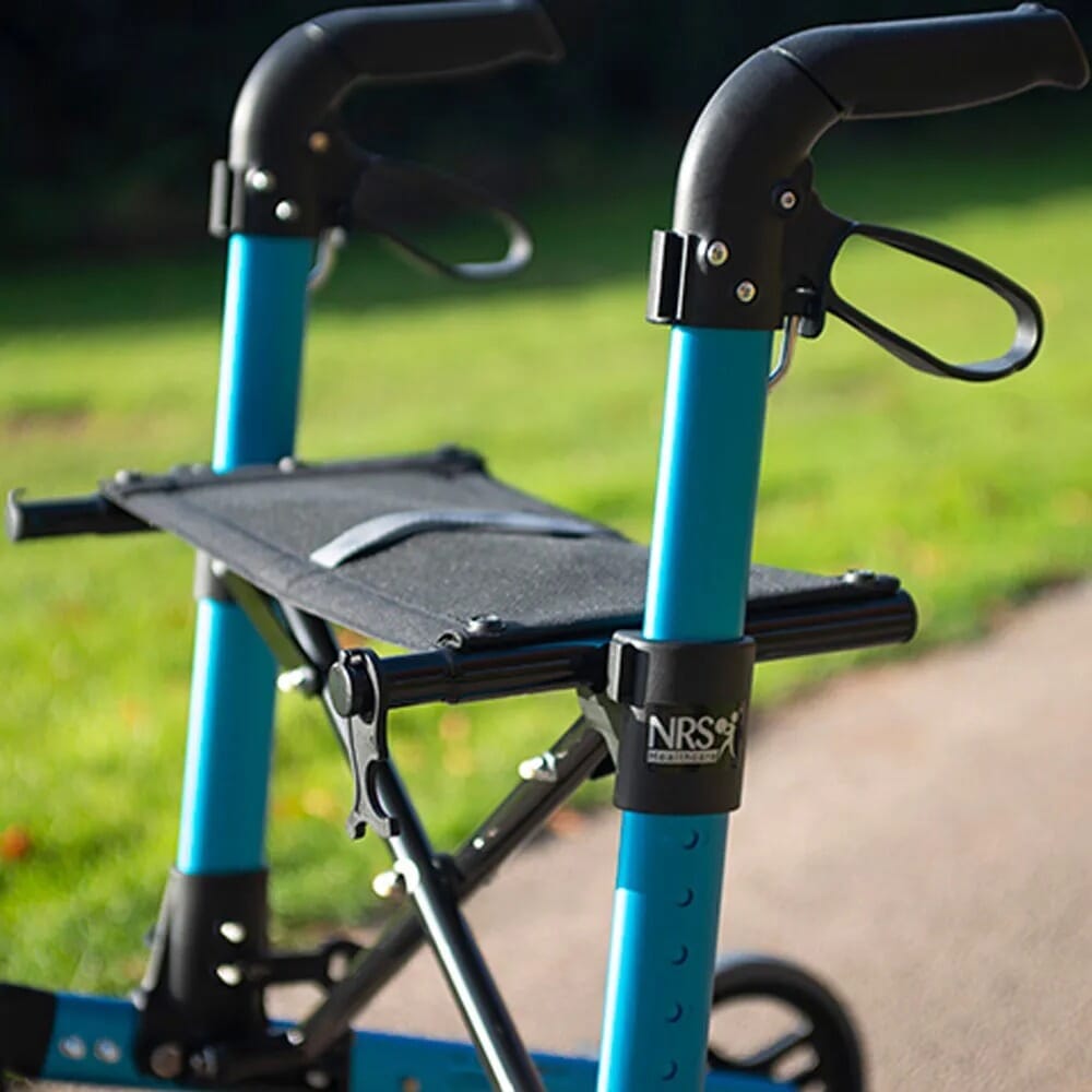 compact adjust rollator blue seat