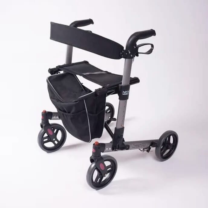 compact adjust rollator silver