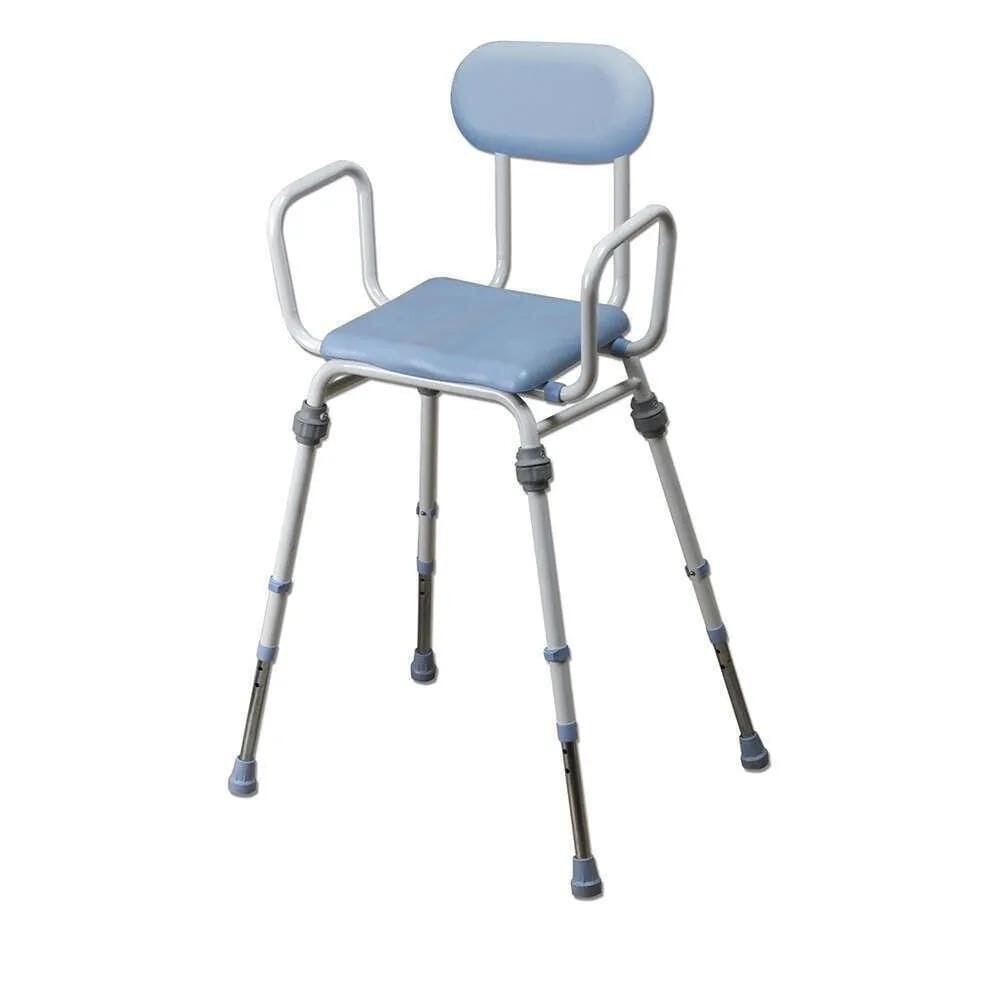 View Compact Easy Modular Perch Stool Compact Easy Perch Stool with Arms Padded Back PU Blue information