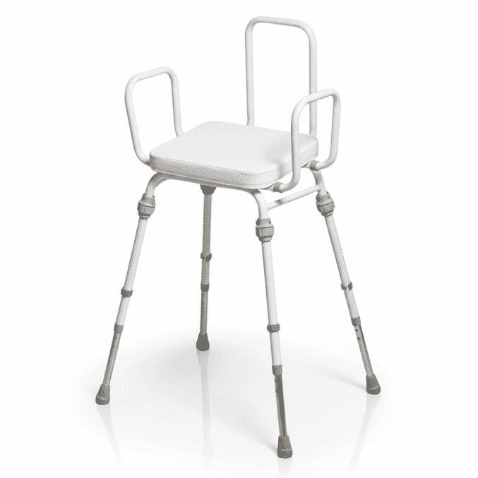 compact perching stool white