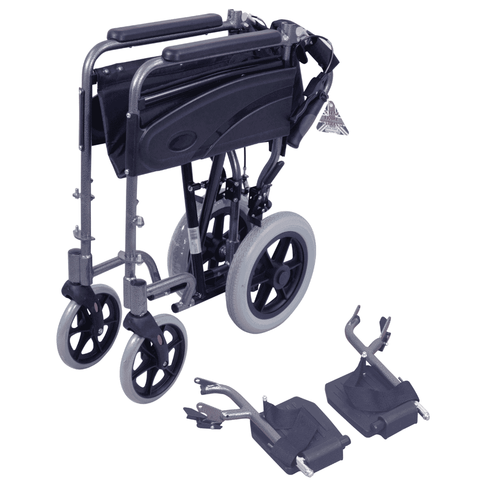 compact transit wheelchair hammered effect folded