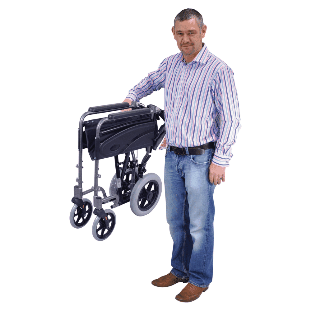 compact transit wheelchair hammered effect lightweight