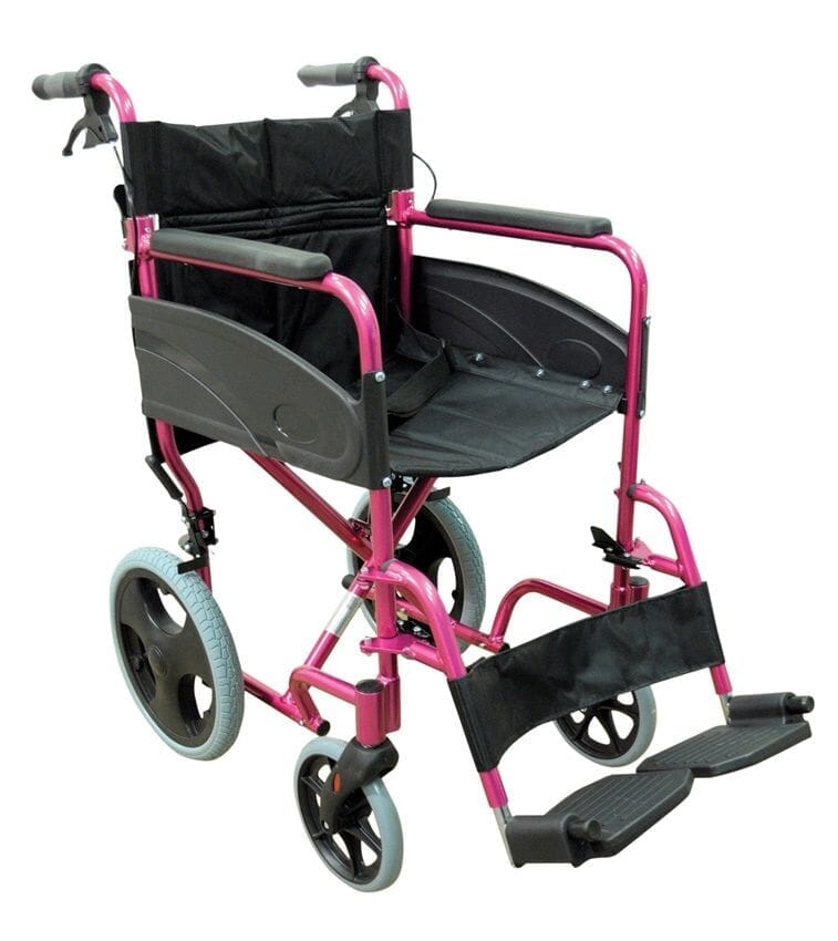 View Compact Transport Aluminium Wheelchair Deep Pink information