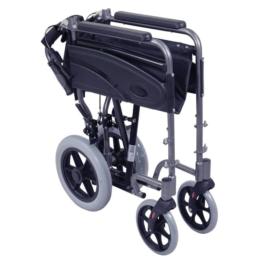compact transport aluminium wheelchair hammered effect folded