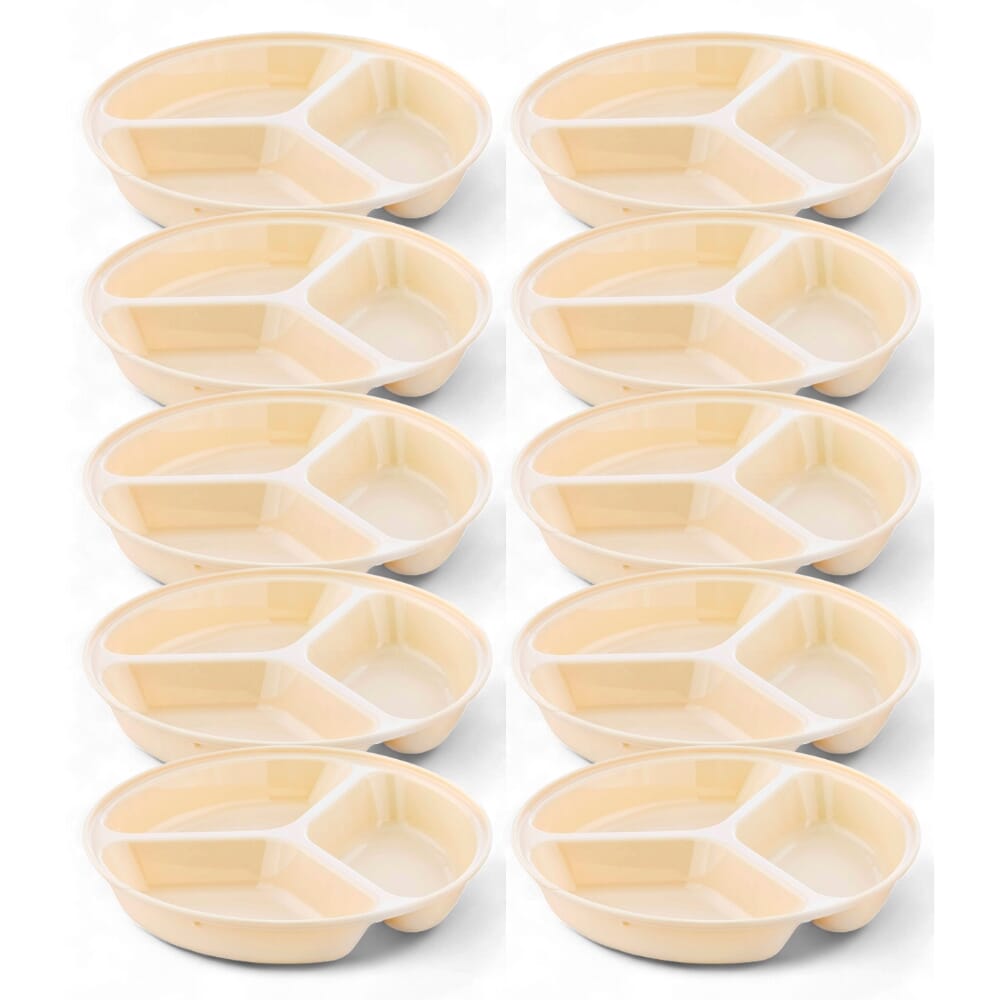 compartment plate 25 5cm beige pack of 10