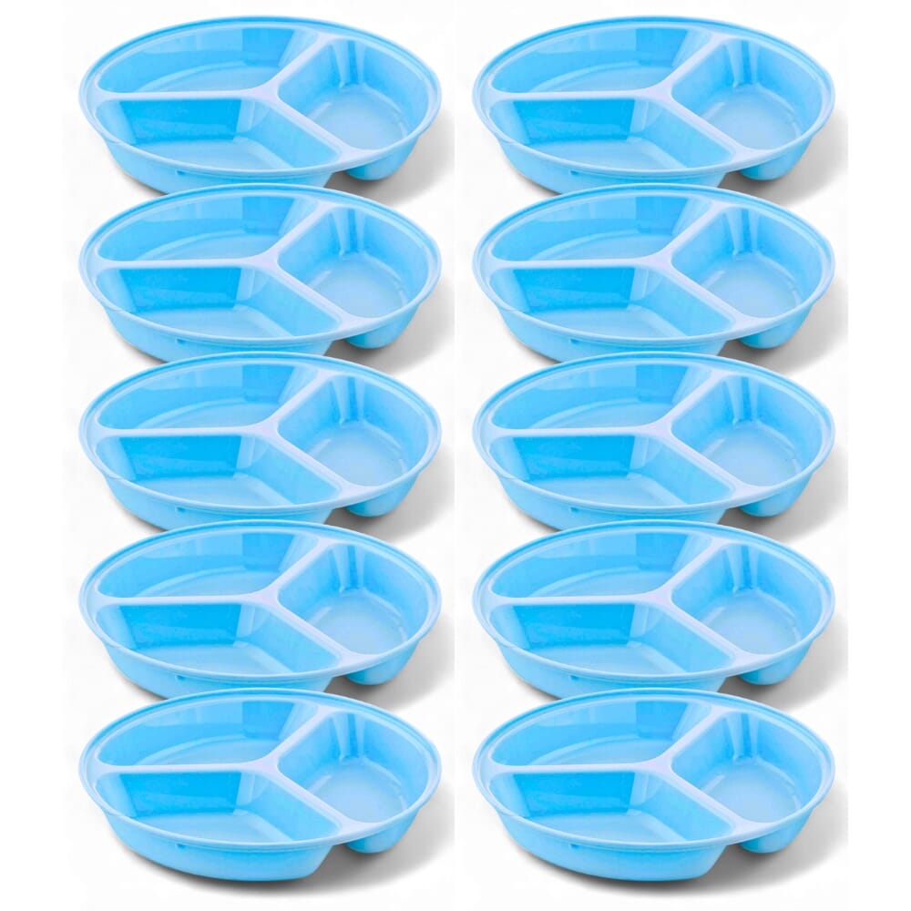 Compartment Plate 255cm Blue Pack of 10