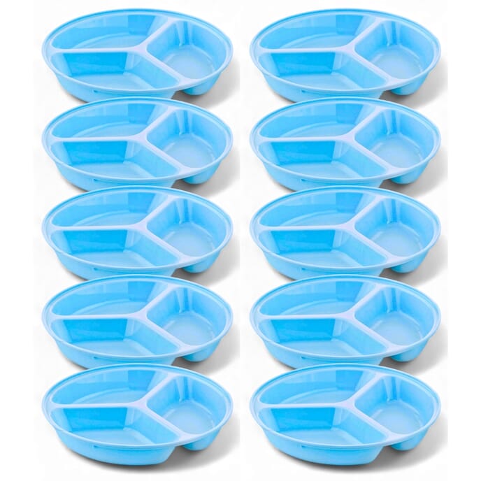 Compartment Plate - 25.5cm - Blue - Pack of 10 from Essential Aids