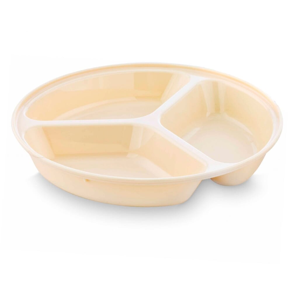 compartment plate 25 5cm deep plate beige