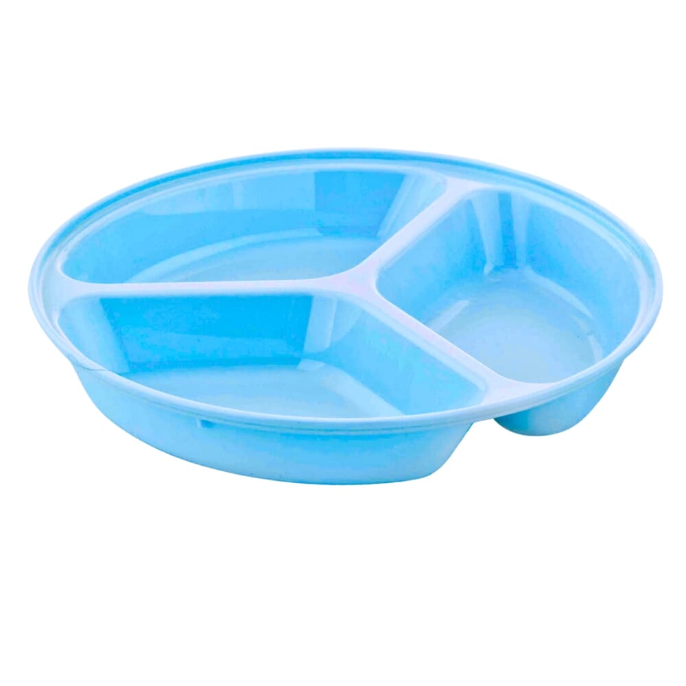 compartment plate 25 5cm deep plate blue