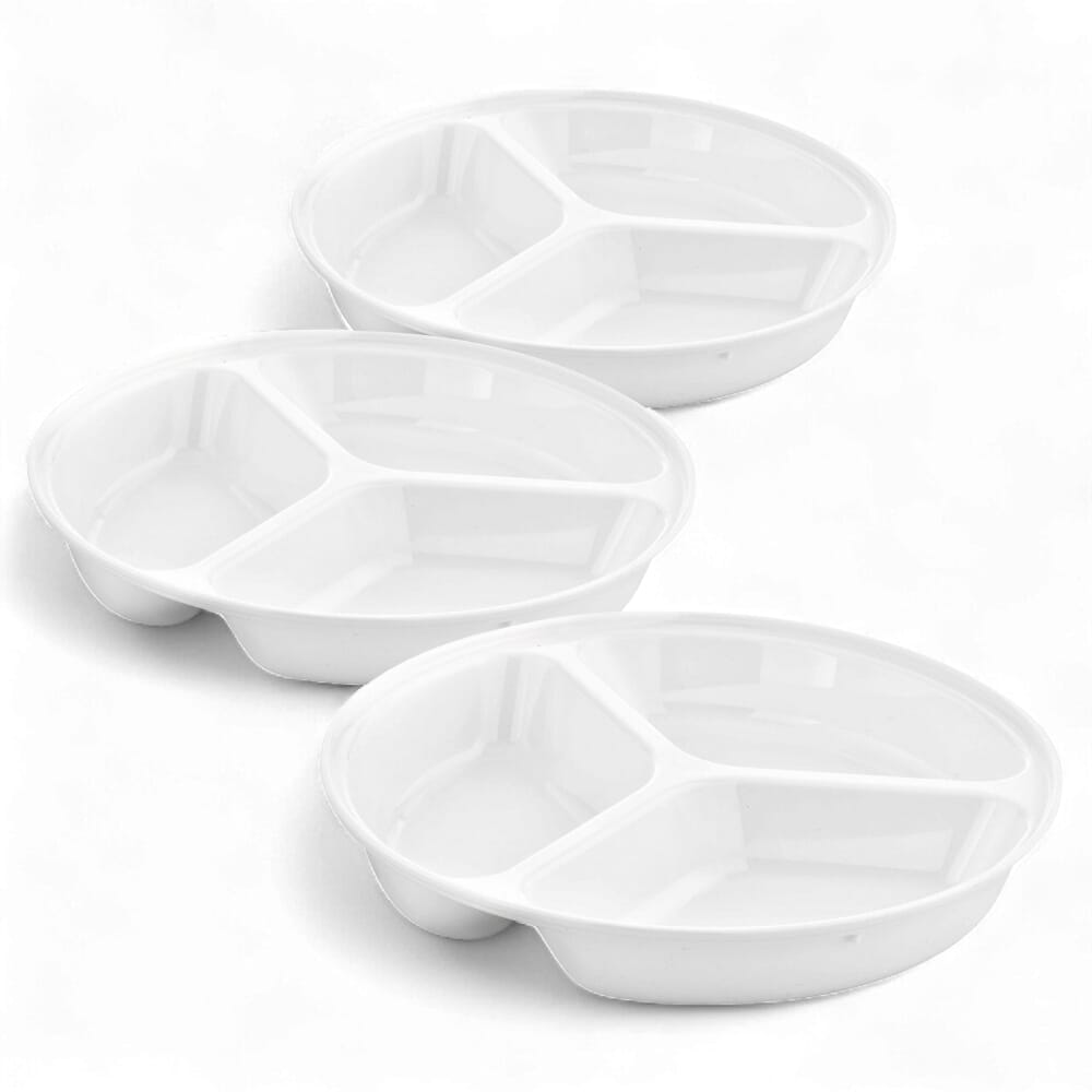 compartment plate 25 5cm deep plate white pack of 3