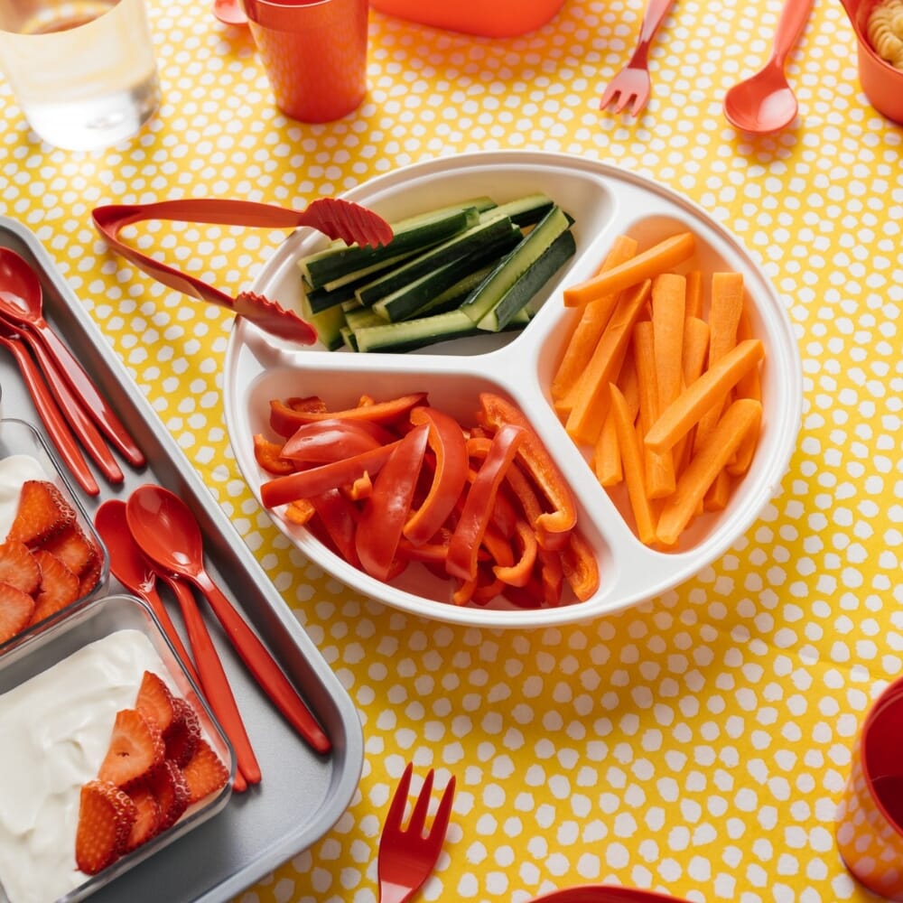 compartment plate 25 5cm deep plate white top down