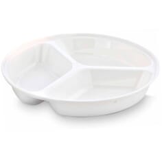 Compartment Plate - 25.5cm Deep Plate - White