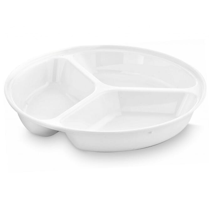 compartment plate 25 5cm deep plate white