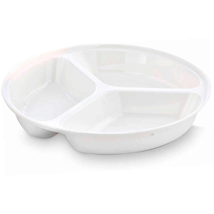 compartment plate 25 5cm deep plate white