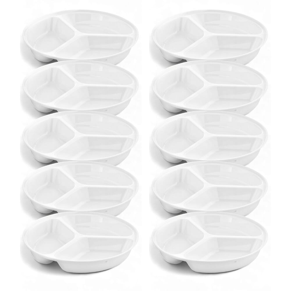 compartment plate 25 5cm white pack of 10