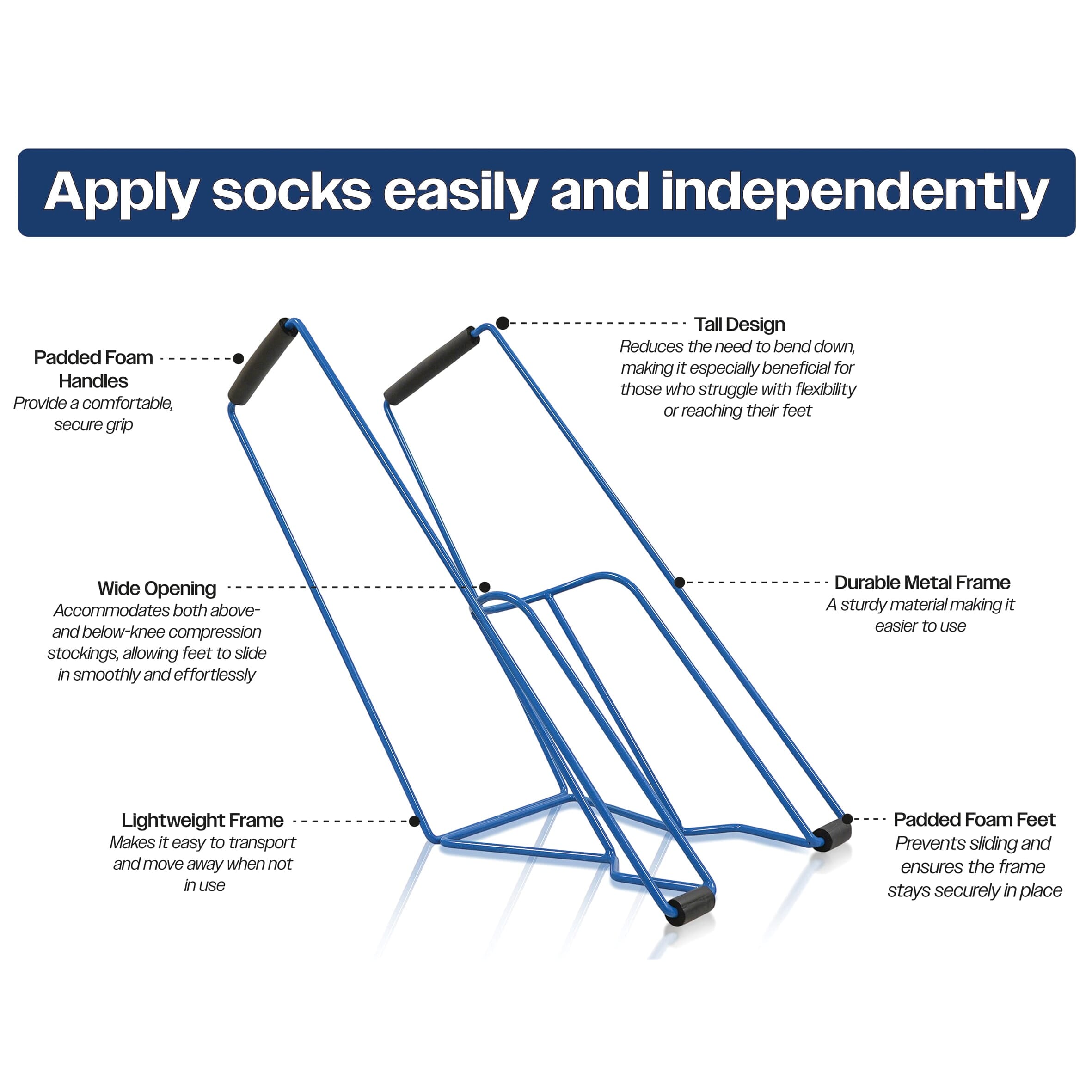 compression stocking frame features